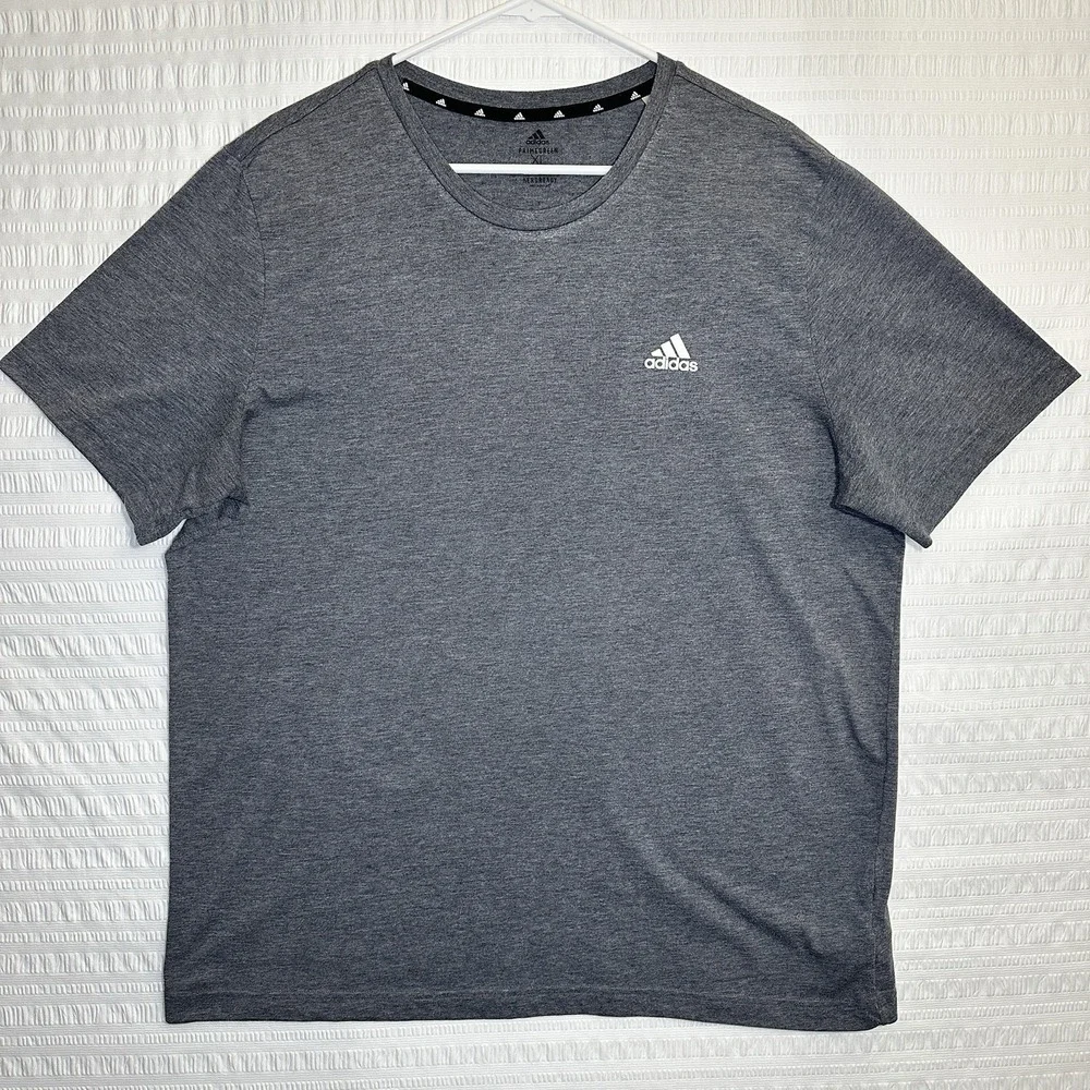 Adidas Men's Basic Tee - Primegreen Aeroready Charcoal Dark Gray XL - Picture 1 of 8